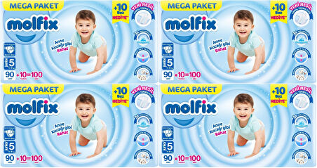 Molfix Bebek Bezi Beden:5 (11-18KG) Junior 400 Adet Mega Avantaj Fırsat Pk