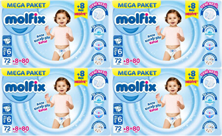 Molfix Bebek Bezi Beden:6 (15+KG) Extra Large 320 Adet Mega Avantaj Fırsat Pk