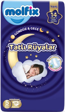 Molfix Tatlı Rüyalar Bebek Bezi 5 Beden 11-18 KG Junior 174 Adet Aylık Fırsat Pk