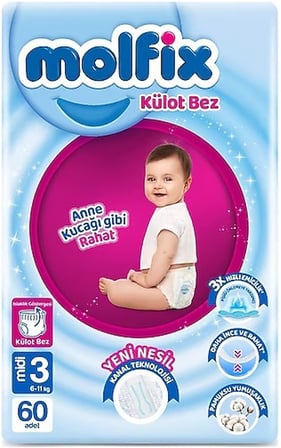 Molfix Külot Bebek Bezi 3 Beden 6-11 KG Midi 240 Adet Avantaj Fırsat Pk
