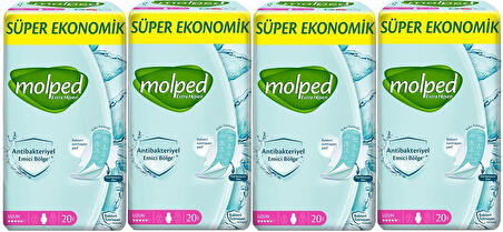Molped Antibakteriyel Hijyenik Ped Uzun 80 Adet Süper Ekonomik Pk (4PK*20)
