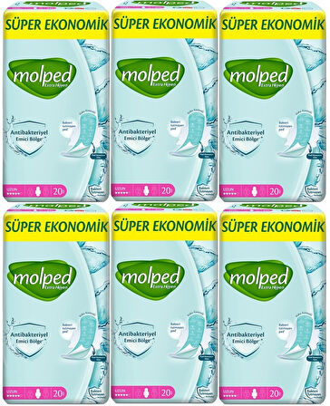 Molped Antibakteriyel Hijyenik Ped Uzun 120 Adet Süper Ekonomik Pk (6PK*20)