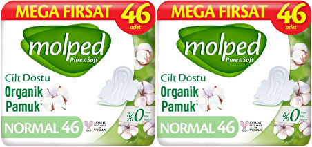 Molped Pure&Soft Hijyenik Ped Normal 92 (2PK*46) Adet Mega Pk