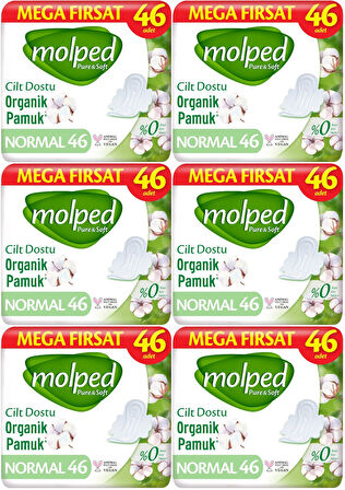 Molped Pure&Soft Hijyenik Ped Normal 276 (6PK*46) Adet Mega Pk