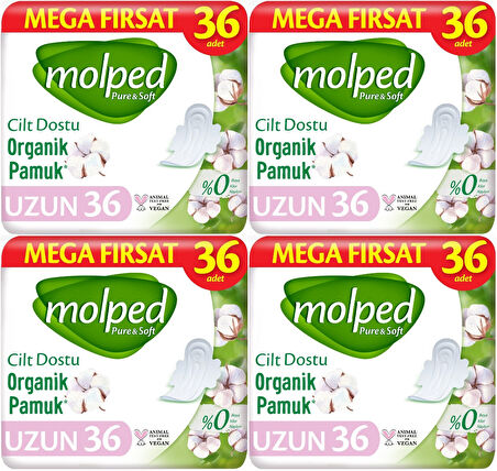 Molped Pure&Soft Hijyenik Ped Uzun 144 (4PK*36) Adet Mega Pk