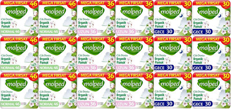 Molped Pure&Soft Hijyenik Ped Avantaj PK Normal 276 + Uzun 216 + Gece 180 Toplam : 672 Adet
