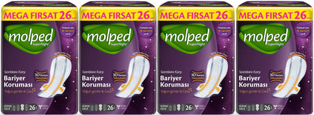 Molped Süper Night Hijyenik Ped Süper Gece 104 Adet Mega Fırsat Pk