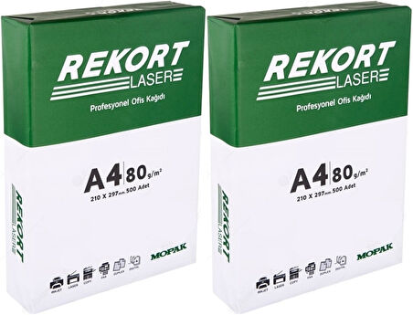 Mopak Rekort A4 80GR/M2 Fotokopi Kağıdı 1000 Adet (2PK*500)