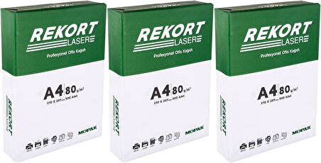Mopak Rekort A4 80GR/M2 Fotokopi Kağıdı 1500 Adet (3PK*500)
