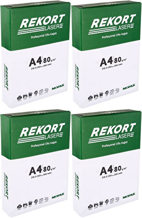 Mopak Rekort A4 80GR/M2 Fotokopi Kağıdı 2000 Adet (4PK*500)