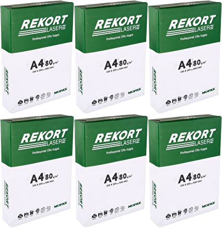 Mopak Rekort A4 80GR/M2 Fotokopi Kağıdı 3000 Adet (6PK*500)