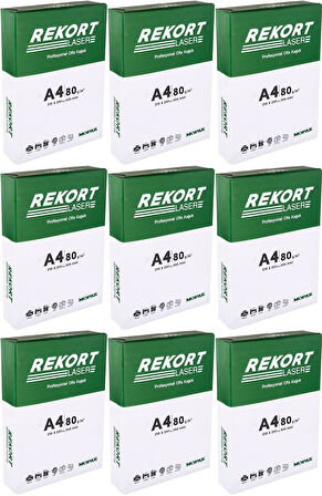 Mopak Rekort A4 80GR/M2 Fotokopi Kağıdı 4500 Adet (9PK*500)