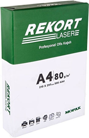 Mopak Rekort A4 80GR/M2 Fotokopi Kağıdı 10000 Adet (20PK*500)