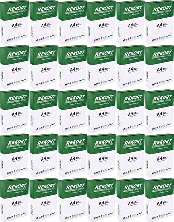 Mopak Rekort A4 80GR/M2 Fotokopi Kağıdı 12500 Adet (30PK*500)