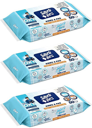 Mr. Oxy Sihirli Bez Kireç & Pas Yüzey Temizlik Havlusu 50 Yaprak Plastik Kapaklı (3 Lü Set) 150 Yprk