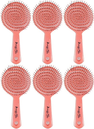 Nascita 3 (Üç) Boyutlu Profesyonel Yuvarlak Saç Fırçası Pembe (Kod Prof:2) (6 Lı Set)