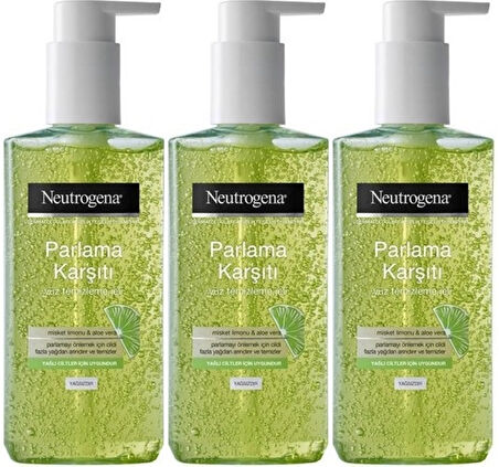 Neutrogena Visibly Clear Pore&Shine Temizleme Jeli 200ML (Parlama Karşıtı) (3 Lü Set)