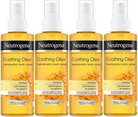 Neutrogena Soothing Clear Yüz Bakım Nemlendirici Tonik Spreyi 125ML (4 Lü Set)