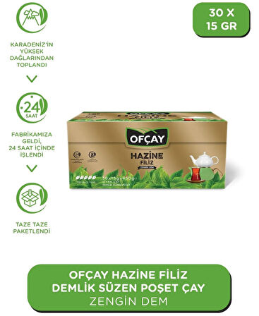 Ofçay Hazine Zengindem Demlik Poşet Siyah Çay 120 Adet*15GR (4PK*30)