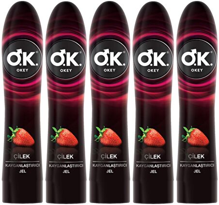 Okey Kayganlaştırıcı Jel 100ML Çilekli (5 Li Set)