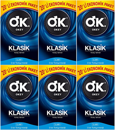 Okey Prezervatif 120 Adet Klasik Ekonomik Pk (6 Lı Set)