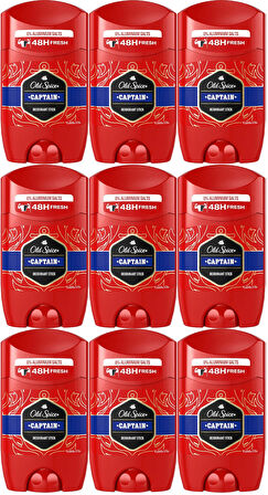 Old Spice Captain Stick Roll-On Men/Erkek Deodorant 50ML (9 Lu Set)