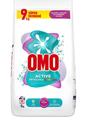 Omo Matik Toz Çamaşır Deterjanı 18KG Beyazlar ve Renkliler (120 Yıkama) (2PK*9KG)