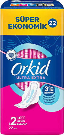 Orkid Hijyenik Ped Ultra Extra Koruma Uzun 110 Adet Süper Ekonomik Pk (5PK*22)