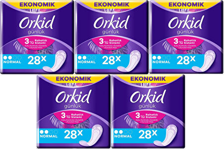 Orkid Günlük Ped Günlük Koruma Normal 140 Adet Ekonomik Paket (Tekli Paketlerde) (5PK*28)