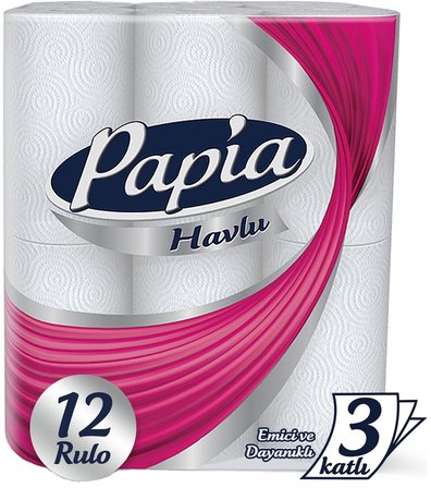 Papia Tuvalet Kağıdı (3 Katlı) 32 Li Pk Egzotik Parfümlü + 12 Li Paket Kağıt Havlu Klasik (3 Katlı)