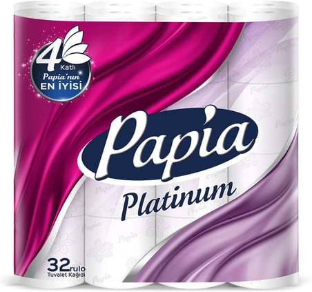 Papia Tuvalet Kağıdı (3 Katlı) 32 Li Pk Platinum + 12 Li Paket Kağıt Havlu Klasik (3 Katlı)