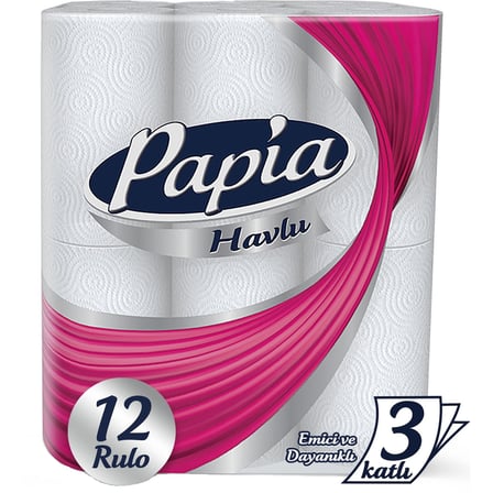 Papia Tuvalet Kağıdı (3 Katlı) 32 Li Pk Platinum + 12 Li Paket Kağıt Havlu Klasik (3 Katlı)