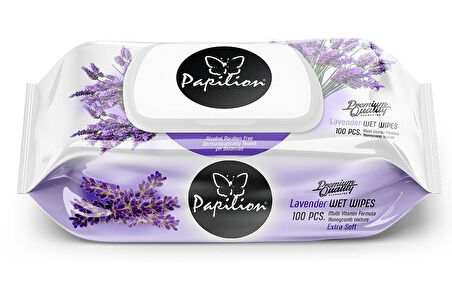 Papilion Islak Havlu Mendil 100 Yaprak Lavanta (12 Li Set) 1200 Yaprak