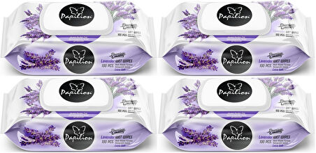 Papilion Islak Havlu Mendil 100 Yaprak Lavanta (4 Lü Set) 400 Yaprak