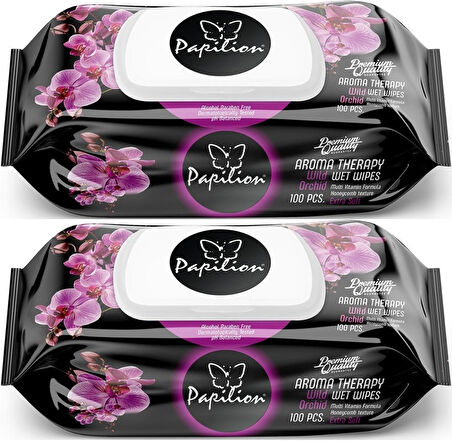 Papilion Islak Havlu Mendil 100 Yaprak Aroma Terapi (2 Li Set) 200 Yaprak