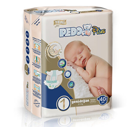 Pedo Plus Bebek Bezi Beden:1 (2-5KG) Yeni Doğan 160 Adet Jumbo Aylık Pk