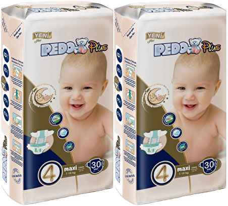 Pedo Plus Bebek Bezi Beden:4 (7-18KG) Maxi 60 Adet Jumbo Ekonomik Pk