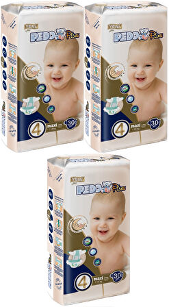 Pedo Plus Bebek Bezi Beden:4 (7-18KG) Maxi 90 Adet Jumbo Fırsat Pk