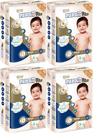 Pedo Plus Bebek Bezi Beden:6 (15+KG) Extra Large 80 Adet Jumbo Aylık Pk