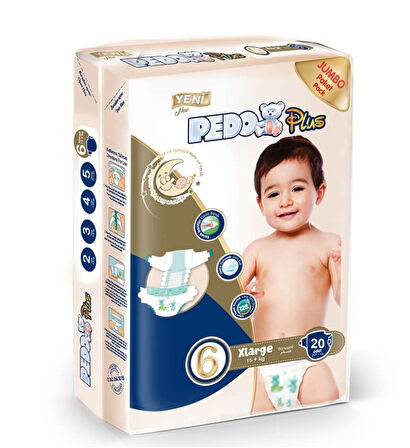Pedo Plus Bebek Bezi Beden:6 (15+KG) Extra Large 80 Adet Jumbo Aylık Pk