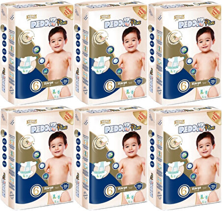 Pedo Plus Bebek Bezi Beden:6 (15+KG) Extra Large 120 Adet Jumbo Avantaj Pk