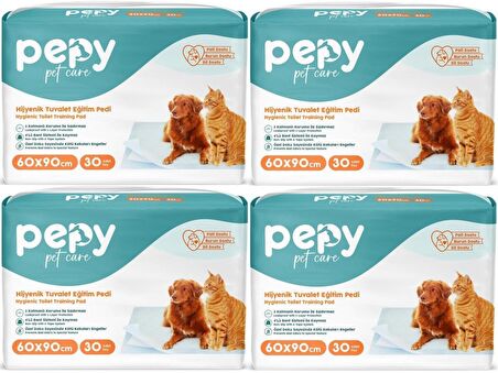 Pepy Evcil Hayvan Tuvalet Eğitim Pedi 60*90CM 120 Adet (4PK*30)