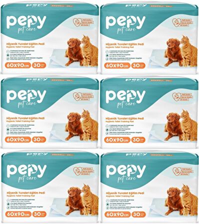 Pepy Evcil Hayvan Tuvalet Eğitim Pedi 60*90CM 180 Adet (6PK*30)