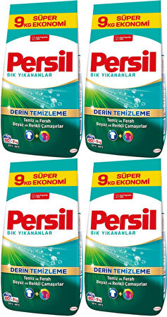 Persil Matik Toz Çamaşır Deterjanı 36KG Sık Yıkananlar Beyaz ve Renkliler İçin (4PK*9KG)(240 Yıkama)