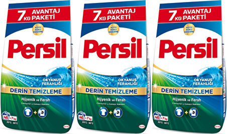 Persil Matik Toz Çamaşır Deterjanı 21KG Derin Temizleme Beyazlar İçin (3PK*7KG) (138 Yıkama)