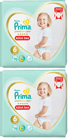 Prima Premium Care Külot Bebek Bezi Beden:6 (15+) 56 Adet Süper Ekonomik Pk