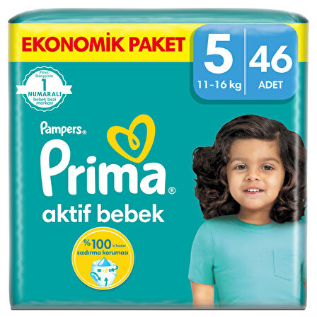 Prima Bebek Bezi Beden:5 (11-16Kg) Junior 92 Adet Süper Ekonomik Pk