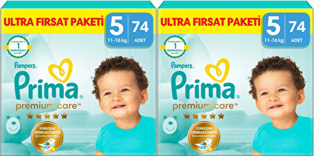 Prima Premium Care Bebek Bezi Beden:5 (11-16) Junior 148 Adet Mega Fırsat Pk