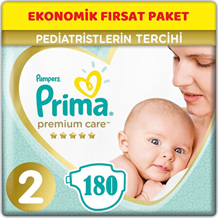 Prima Premium Care Bebek Bezi Beden:2 (4-8Kg) Mini 300 Adet Mega Ekonomik Pk