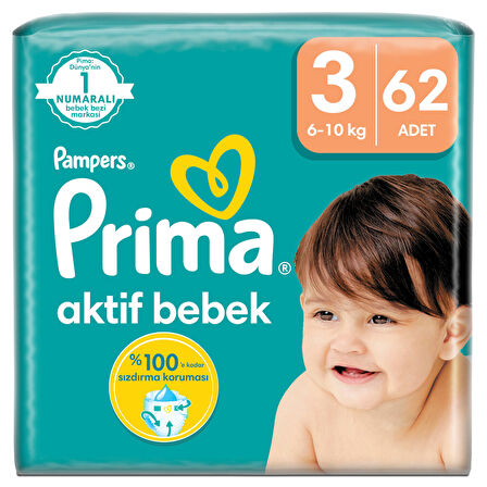 Prima Bebek Bezi Beden:3 (6-10Kg) Midi 248 Adet Süper Ekonomik Fırsat Pk